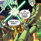 Terec and Ceret, a pair of bond-twin Kotabi who were revealed to be Star Wars’ first Transgender characters, as they appear in Marvel’s Star Wars: The High Republic comic series.